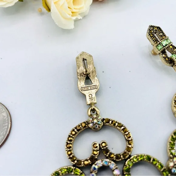 Heidi Daus entrance maker double sided Crystals Post earrings - Picture 4 of 5